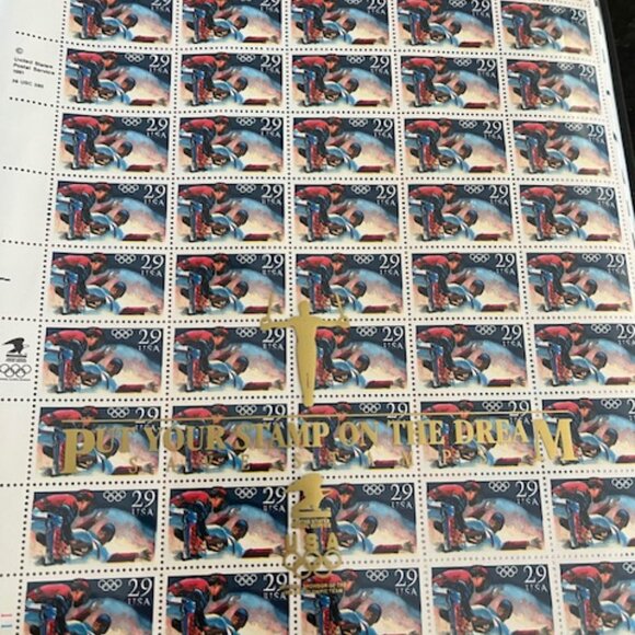 5 sheets of vintage 1988 Olympic Stamp Collection printed 1991 / 200 total - Picture 3 of 6